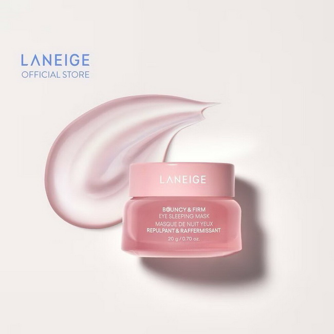 Laneige Bouncy & Firm Eye Sleeping Mask 20 ml. ทรีตเมนต์สำหรับผิวรอบดวงตา มอบความเย็นข้ามคืนและเติมความชุ่มชื้นให้ผิว เพื่อผิวบริเวณรอบดวงตาตึงขึ้นและยกกระชับขึ้น