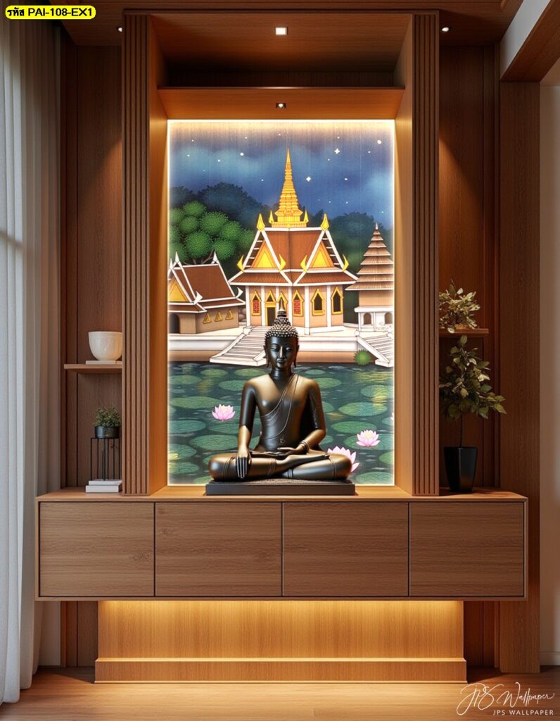 ภาพพิมพ์ลายวิถีไทย แต่งผนังห้องพระในบ้าน ให้สวยสะดุดตา