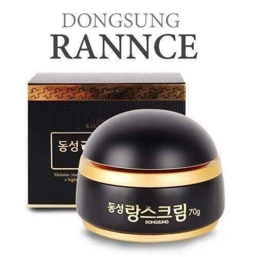 Dongsung Rannce Cream 70 g. ครีมดองซุงบำรุงผิวสุดฮิตจากเกาหลี ช่วยลดฝ้า กระ จุดด่างดำโดยเฉพาะ ปรับสีผิวให้สม่ำเสมอช่วยให้ผิวขาวกระจ่างใส ลดรอยกระ ฝ้าให้จางลง บำรุงผิวแห้งให้อิ่มน้ำ ช่วยให้ผิวรักษาความชุ่มชื้นมีความสมดุล ครีมมีคุณสมบัติลดการเกิดสีเมลานีนซึ