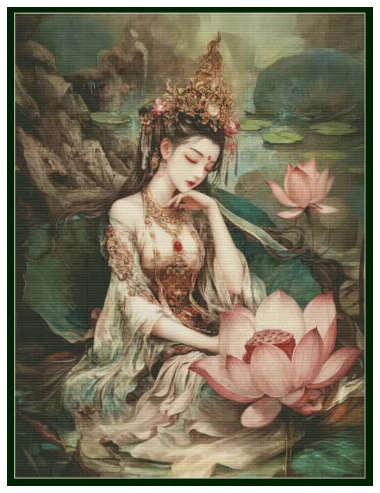 Beauty and lotus (พิมพ์ลาย)