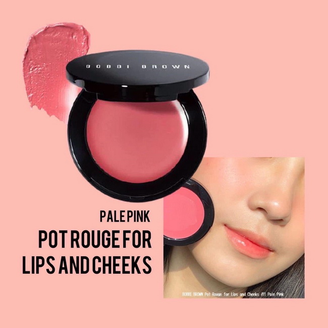 Bobbi Brown Pot Rouge for Lips and Cheeks ไซส์จริง 3.7 g สี #11 Pale Pink ปัดแก้มเนื้อครีมปรับสูตรใหม่อีกครั้งพร้อมตลับแบบใหม่ที่ดูทันสมัยยิ่งขึ้น ใช้ได้ทั้งแก้มและริมฝีปากมาพร้อมตลับฝาเปิดบนแบบใหม่พร้อมกระจกส่งหน้าที่ สามารถใช้ได้อย่างสะดวกรวดเร็ว ให้คุณ