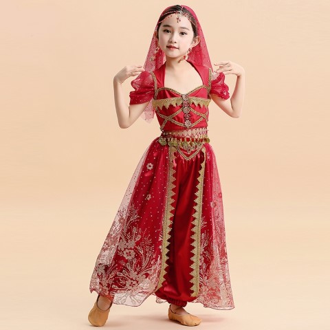 ++พร้อมส่ง++ชุดแฟนซีชุดจินนี่เด็ก  ชุดอินเดียเด็กสวยอลังการ ชุดสาวน้อยในตะเกียงแก้ว