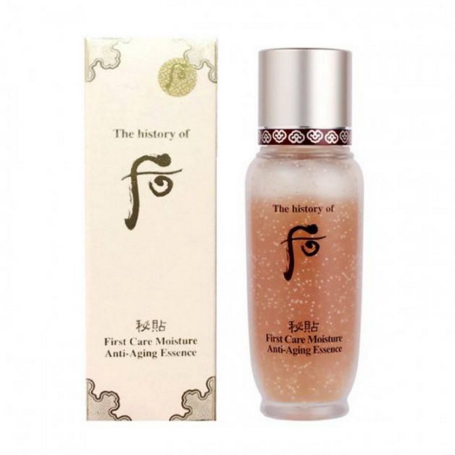 The History of Whoo Bichup First Care Moisture Anti-Aging Essence ขนาดทดลอง 15 ml. เฟิร์สเอสเซนส์ ช่วยกระตุ้นระบบไหลเวียนเลือด เพื่อให้ผิวสุขภาพดี ฟื้นฟูผิว ลดอาการบวม แดงของผิวกระชับรูขุมขน ช่วยผิวให้เรียบเนียนขึ้นเพิ่มความชุ่มชื้นให้ผิว ปรับสภาพผิวให้พร