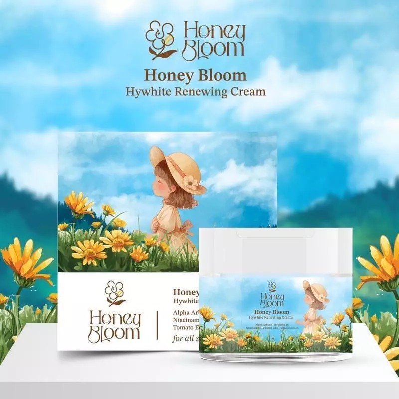 ครีมยายผึ้ง HONEY BLOOM ฮันนี่ บลูม ไฮไวท์ รี นิววิ่งครีม ( 1 ปุกฟ้า )