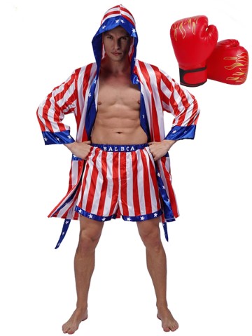 ++พร้อมส่ง++ชุดนักมวย+นวม ชุดแชมป์มวยโลก boxing costume