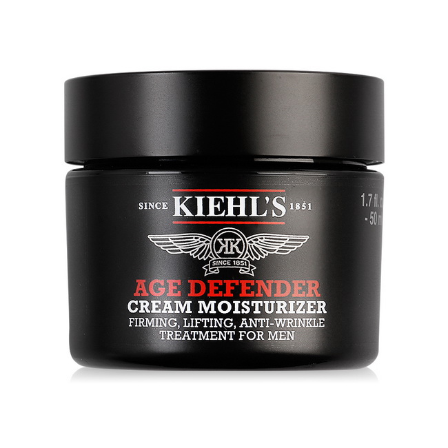 Kiehl's Age Defender Cream Moisturizer 50 ml. ครีมบำรุงผิวที่มีเนื้อสัมผัสครีมที่เข้มข้น ซึมเข้าสู่ผิวหน้าผู้ชายได้อย่างล้ำลึก ช่วยให้ริ้วรอยลดเลือนเพิ่มความกระชับและเต่งตึงของผิวหน้า อีกทั้งช่วยให้ผิวหน้าเรียบเนียนและชะลอริ้วรอยก่อนวัย