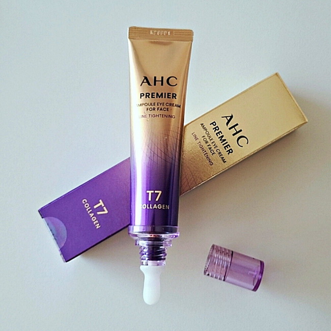 AHC Premier Ampoule Eye Cream for Face Line Tightening T7 Collagen 40ml. สูตรใหม่ ปี 2025 เปิดตัวอายครีมสำหรับผิวหน้ารุ่นที่ 13 ช่วยให้ผิวขาวต่อต้านริ้วรอย 2in1 ริ้วรอยตื้นขึ้น ริ้วรอยร่องลึกแลดูจางลง มี Bonding Collagen T7 บำรุงรอบดวงตาด้วยสารสกัดจาก Col