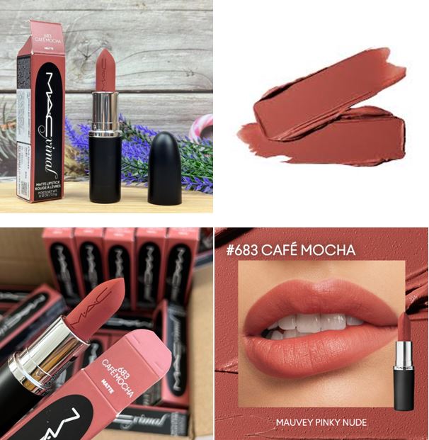 MAC Macximal Silky Matte Lipstick #683 Cafe Mocha ไซส์จริง 3.5 g โทนส้มพีชอมน้ำตาลแดง สีสวยละมุน  ลิปสติกสูตรใหม่ ด้วยเนื้อแมตต์เนื้อเนียนแบบใหม่ สูตรที่ดีสำหรับริมฝีปากที่ดูสมบูรณ์ยิ่งขึ้น รู้สึกดีขึ้น มีความนุ่มนวล เนื้อลื่น เกลี่ยง่าย สบายปาก สีสดชัดแน
