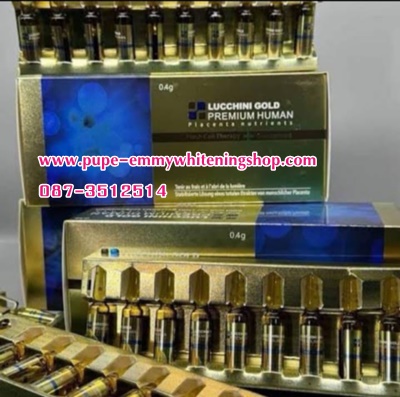 New premium human placenta nutrients lucchini gold.(ใหม่กล่องสี น้ำเงิน-ทอง)สวิตเซอร์แลนด์ เป็นสารสกัดจากรกเด็กบริสุทธิ์ที่เข้มข้นกว่ารุ่นเดิม