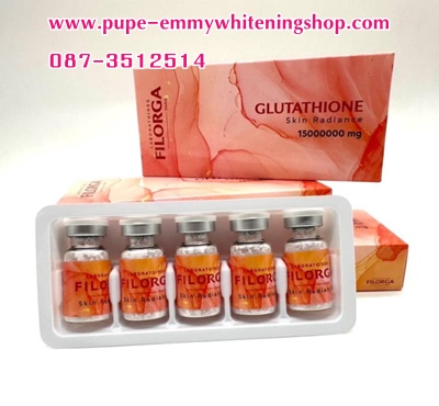 FILORGA GLUTA SKIN RADIANCE 15000000MG.เสิร์ฟแล้วจ้า กลูต้าฉีดในตำนานเร่งผิวให้ขาวใสสุดที่เคยมีเอาใจคนรักผิวขาวด้วยส่วนผสม Glutathione ถึง 15,000,000 มิลลิกรัม