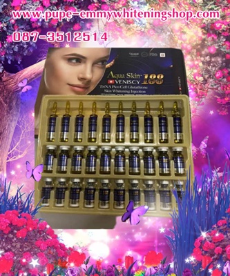 Aqua Skin Veniscy 188 Glutathione Skin Whitening Injection.ผิวดูขาวกระจ่างใสไร้ที่ติ ฟื้นฟูความอ่อนเยาว์ลดเลือนริ้วรอยและรอยเส้นเล็กๆ 