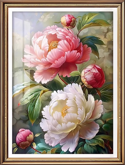 Peony blooming (พิมพ์ลาย)