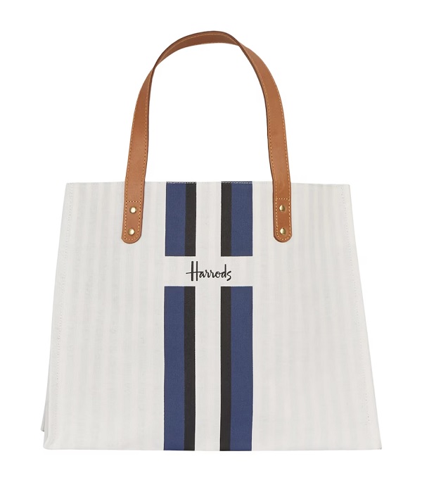 Harrods รุ่น Logo Stripe Shopper Bag (Blue)***พร้อมส่ง