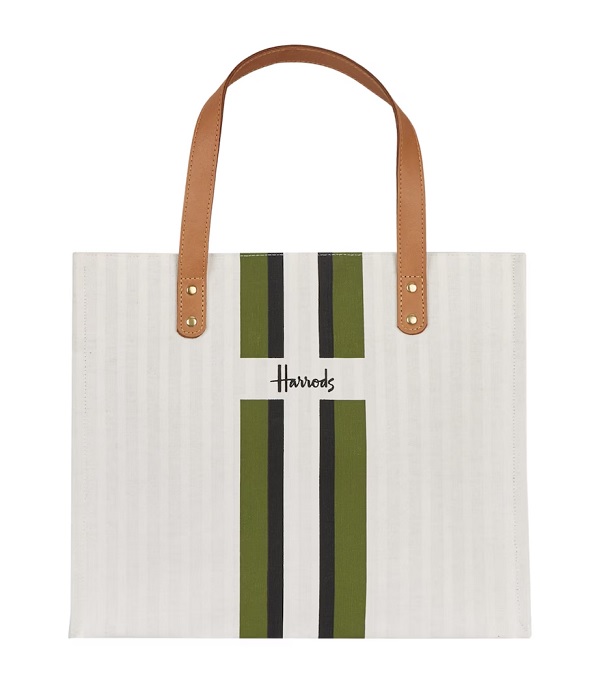 Harrods รุ่น Logo Stripe Shopper Bag (Green)***พร้อมส่ง