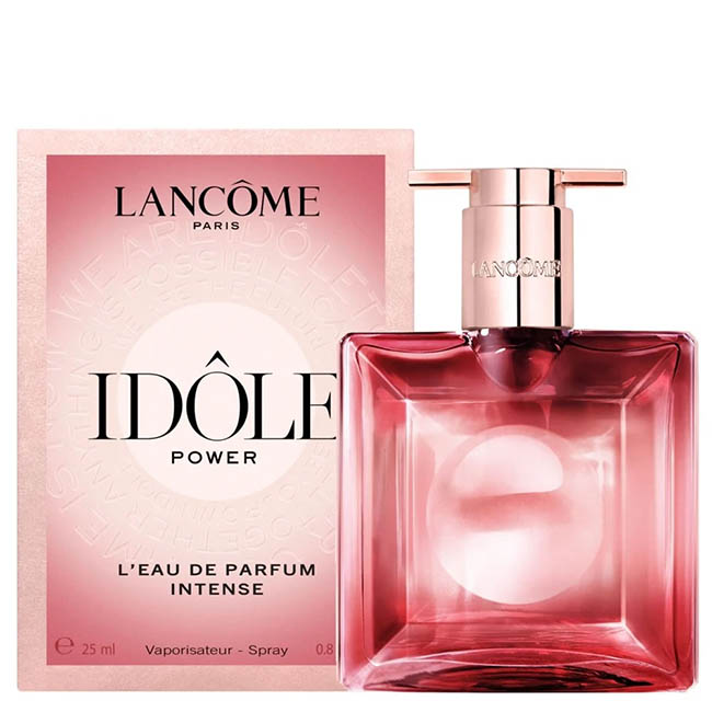 Lancome Idole Power L'Eau De Parfum Intense 25 ml. น้ำหอมตัวแรกของ Idole ที่ผสมผสานระหว่างกลิ่นไม้และดอกไม้โทนวู้ดดี้-ฟลอรัล ได้แรงบันดาลใจจากธรรมชาติ เสริมด้วยวิทยาศาสตร์ ผสานส่วนผสมอันทรงคุณค่า สร้างโน๊ตที่ซับซ้อนและกลิ่นหอมที่ลงตัว เผยเสน่ห์