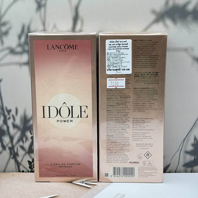 Lancome Idole Power L'Eau De Parfum Intense 100 ml. น้ำหอมตัวแรกของ Idole ที่ผสมผสานระหว่างกลิ่นไม้และดอกไม้โทนวู้ดดี้-ฟลอรัล ได้แรงบันดาลใจจากธรรมชาติ เสริมด้วยวิทยาศาสตร์ ผสานส่วนผสมอันทรงคุณค่า สร้างโน๊ตที่ซับซ้อนและกลิ่นหอมที่ลงตัว เผยเสน่ห์