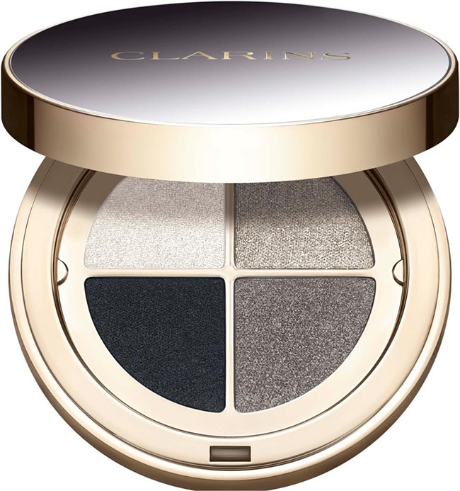 Clarins Ombre 4 Colour Eyeshadow Palette 4.2g. เบอร์ 09 ONYX Gradation พาเลตอายแชโดว์ 4 เฉดสีในตลับเดียว ออกแบบมาเพื่อสร้างลุคที่หลากหลาย มีทั้งเนื้อซาติน, แมตต์, ชิมเมอร์ และกลิตเตอร์ สัมผัสเนื้อเนียนนุ่ม เกลี่ยง่าย เม็ดสีแน่นชัด ติดทน จะทาแบบสีเดี่ยวหร