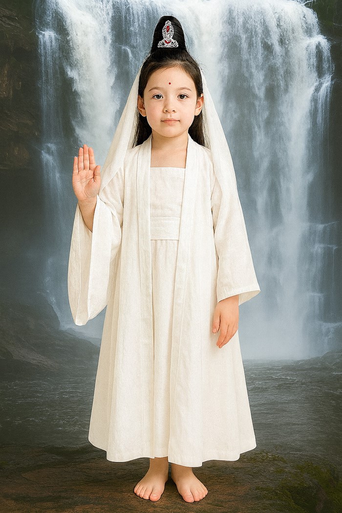 7C384 ชุดเด็ก ชุดเจ้าแม่กวนอิม ชุดกวนอิม ชุดพระโพธิสัตว์กวนอิม Guanyin Costume