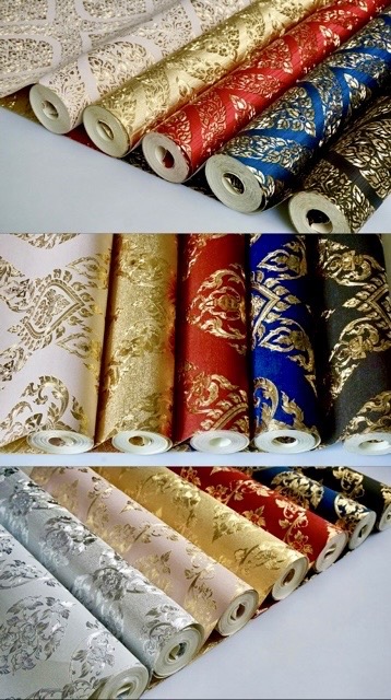 วอลลายไทย สีจริงเข้ม มัน วาว ลายชัด โดดเด่น  ยาว 10ม. กว้าง 53ซม. ม้วน 5ตรม.lh