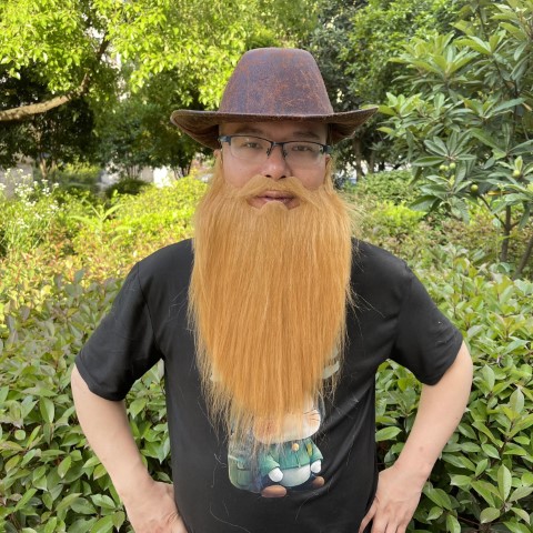 ++พร้อมส่ง++เคราสีเทายาว40cm. เคราปลอม หนวดปลอม 