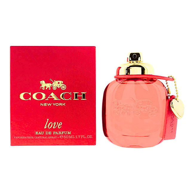 Coach New York Love Eau de Parfum Natural Spray 50 ml. น้ำหอมสำหรับผู้หญิง แนวกลิ่นฟลอรัลฟรุตตี้ เปิดตัวด้วยกลิ่นหอมสดชื่นของสตรอว์เบอร์รี่ป่า พร้อมเสริมด้วยกลิ่นเข้มข้นของกุหลาบแดงกำมะหยี่ นำไปสู่กลิ่นไม้ซีดาร์อันแสนอบอุ่น