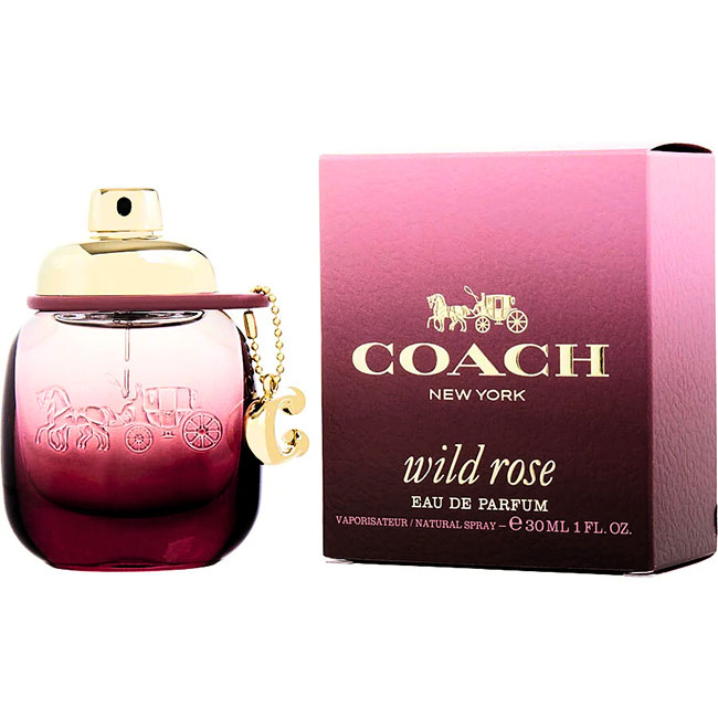 Coach New York Wild Rose Eau de Parfum Natural Spray 30 ml. น้ำหอมสำหรับผู้หญิง ที่ได้รับแรงบันดาลใจจากความงามของทุ่งหญ้าดอกไม้ป่า กลิ่นหอมที่ละเอียดอ่อนและเข้มข้นผสมผสานกับลูกเกดสีแดงฉ่ำกับดอกกุหลาบบานและแอมบรอกซานอันอบอุ่น