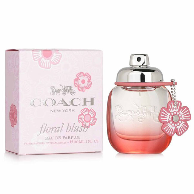 Coach New York Floral Blush Eau de Parfum Natural Spray 30 ml. กลิ่นหอมที่ไม่แพ้ใคร มาพร้อมความหอมสดใสมากขึ้น มีกลิ่นหอมหวานสดชื่นชุ่มฉ่ำจากฟรีเซียที่ผสานความฟรุ๊ตตี้จากโกจิเบอร์รี่ ตามด้วยกลิ่น White 