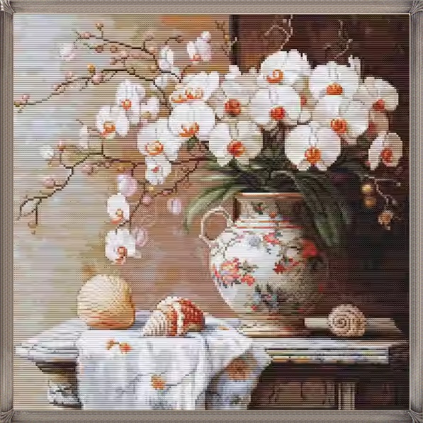 Orchid vase (พิมพ์ลาย)