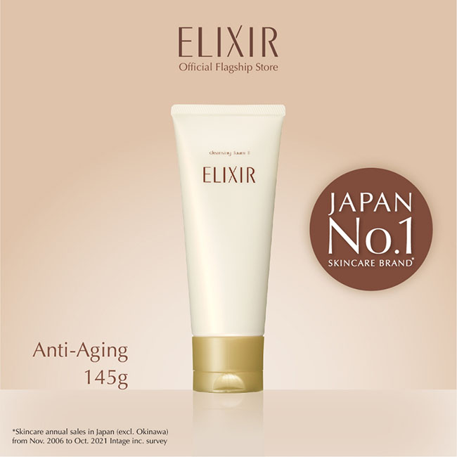 ELIXIR Skin Care by Age Cleansing Foam II 145 ml.สำหรับผิวธรรมดา-ผิวแห้ง โฟมล้างหน้าเนื้อนุ่ม มีกลิ่นหอมดอกไม้อ่อนๆ โฟมล้างหน้าที่เป็น Aging Care จาก Shiseido สูตรชุ่มชื่น ช่วยขจัดสิ่งสกปรกถึงรูขุมขน และล้างเมคอัพได้อย่างหมดจด ทำความสะอาดสิ่งสกปรกพร้อมทั้
