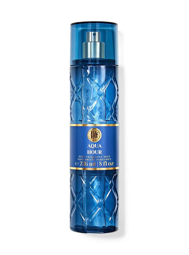 Bath & Body Works Aqua Hour Fine Fragrance Mist 236 ml. สเปร์ยน้ำหอมที่ให้กลิ่นติดกายตลอดวัน กลิ่นที่ชวนหลงใหลชวนลงไปแช่ตัวในน้ำทะเลสีฟ้าใส