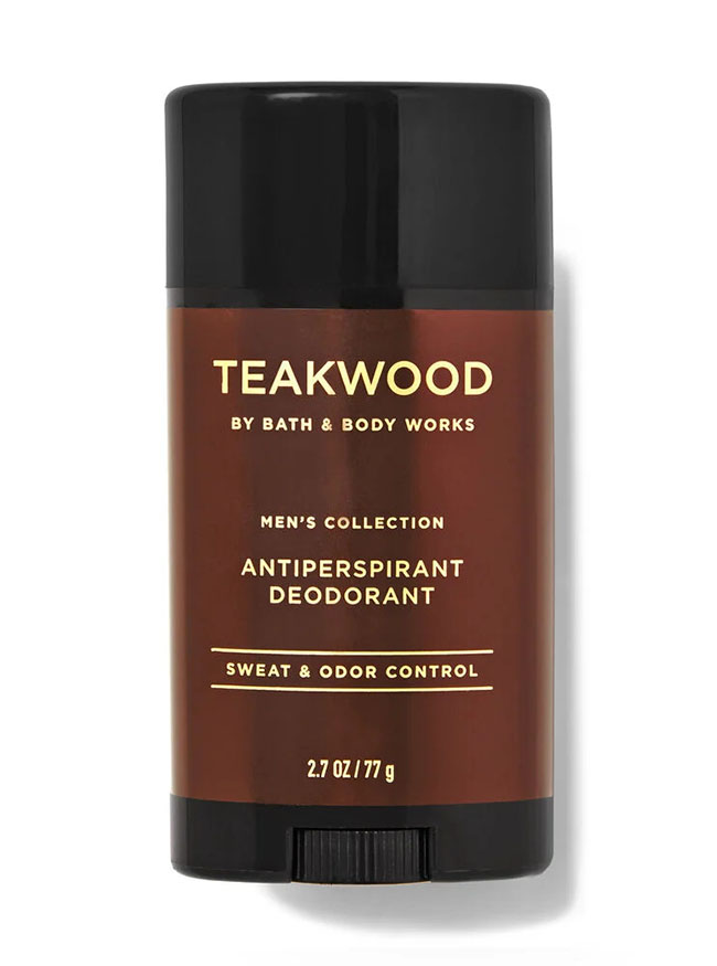 Bath and Body Works Mahogany Teakwood Antiperspirant Deodorant Sweat & Odor Control 77 g โรลออนสติ๊ก ระงับเหงื่อ ระงับกลิ่นกายสำหรับผู้ที่มีปัญหามีกลิ่นตัวและเหงื่อออกมาก ให้ใต้วงแขนแห้งสบายตลอดวันพร้อมกลิ่นหอมสดชื่นใต้วงแขนตลอดเวลายาวนาน24ชม.