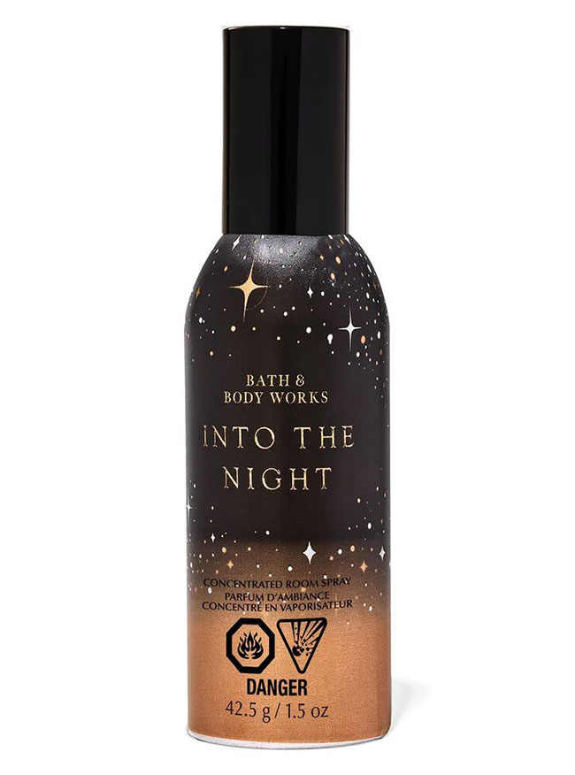 Bath and Body Works Into the Night Concentrated Room Spray 42.5 g สเปรย์ปรับอากาศ ขวดเล็ก แต่ฉีดได้มากถึง 250ครั้ง++  เหมาะสำหรับใช้ฉีดเพื่อปรับอากาศ ให้เกิดกลิ่นหอมภายในเวลาอันรวดเร็ว 