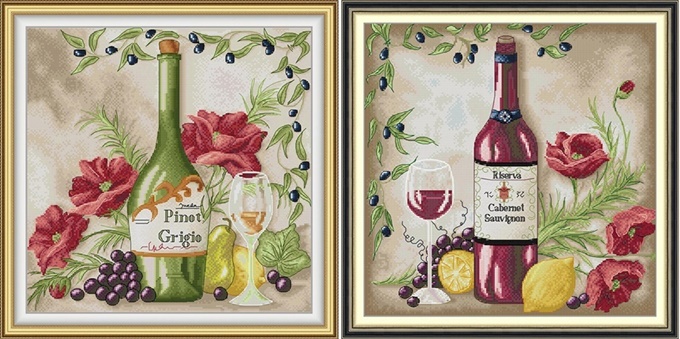 White and red wine (ไม่พิมพ์/พิมพ์ลาย)
