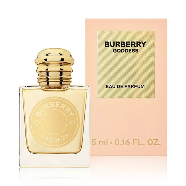 Burberry Goddess Eau de Parfum ขนาดทดลอง 5 ml. หัวแต้ม น้ำหอมที่ใช้แล้วสวยเหมือนเปล่งประกายดั่งเทพธิดา ต้องยกให้ Burberry Goddess Parfum &#8291;ใครกำลังมองหาน้ำหอมที่ใช้แล้วรู้สึกเป็นผู้หญิงสวย เปล่งประกาย แต่ยังมีความอ่อนหวาน อบอุ่นในตัว ต้องลองกลิ่น