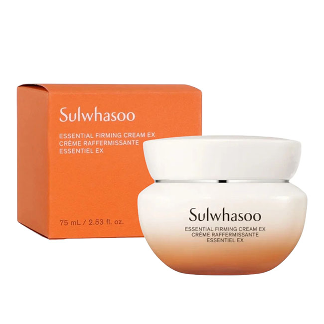 Sulwhasoo Essential Firming Cream EX 75 ml. ครีมบำรุงผิวที่พัฒนาสูตรใหม่เพื่อประสิทธิภาพที่ดียิ่งขึ้น เอสเซนเชียล เฟิร์มมิ่ง ครีม อีเอ็กซ์ เติมความชุ่มชื้นอย่างล้ำลึกเสริมความยืดหยุ่นผิวเพื่อผิวที่ดูอ่อนเยาว์และกระชับขึ้นอย่างเห็นได้ชัด