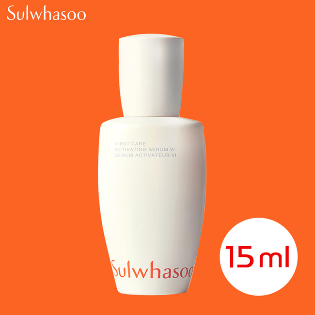 Sulwhasoo First Care Activating Serum VI ขนาดทดลอง 15 ml. (ไม่มีกล่อง) ปรับสูตรใหม่เพื่อผลลัพธ์ x 2 เป็นรุ่นที่ 6 เซรั่มขั้นตอนแรกในการปรนนิบัติผิวฟื้นบำรุงและลดเลือนริ้วรอย ผสานสารสกัดจากโสม Ginseng Technology ช่วยผลัดเซลล์ผิวใหม่เสริมเกราะป้องกันผิวให้ด