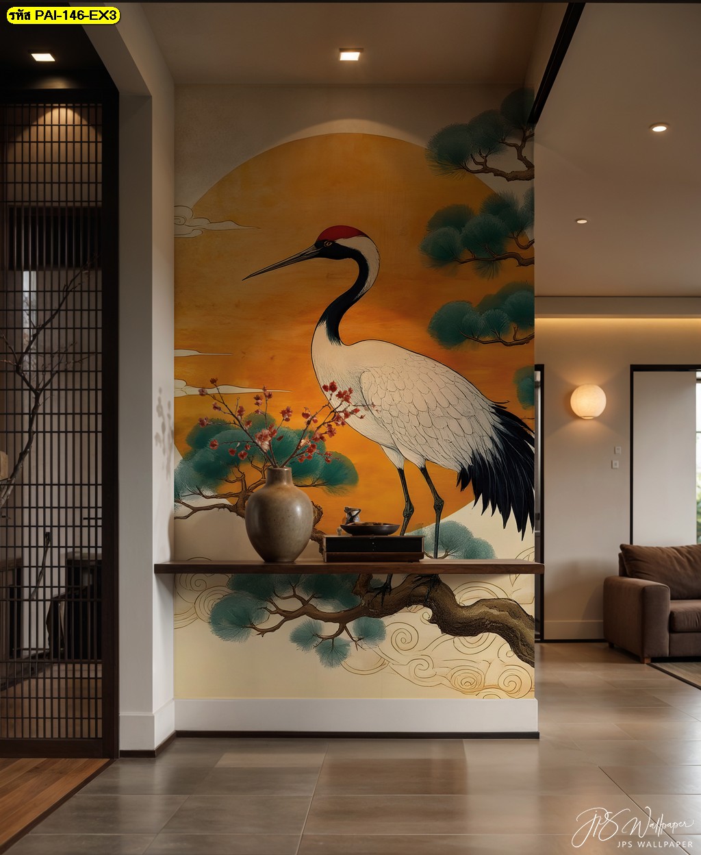 ภาพสั่งพิมพ์ลายกระเรียน เสริมมงคลและความสง่า