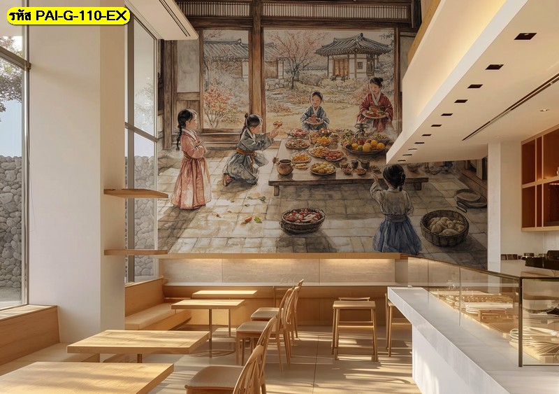 ภาพติดผนังสะท้อนกลิ่นอายเกาหลีแบบดั้งเดิม สื่อถึงสายใยครอบครัวและมื้ออาหารแสนอบอุ่น