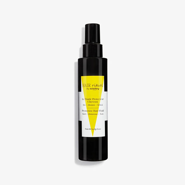 Sisley Hair Rituel Protective Hair Fluid 150 ml. สเปรย์บำรุงและปกป้องเส้นผมผมในทุกๆ วัน จากการบั่นทอนของแสงแดด, คลอรีน, และน้ำทะเล สัมผัสโปร่งเบาสบายดุจไร้น้ำหนัก ให้เส้นผมเงางาม นุ่มสลวยถนอมสีผมไม่ให้ซีดจางและแห้งกรอบ