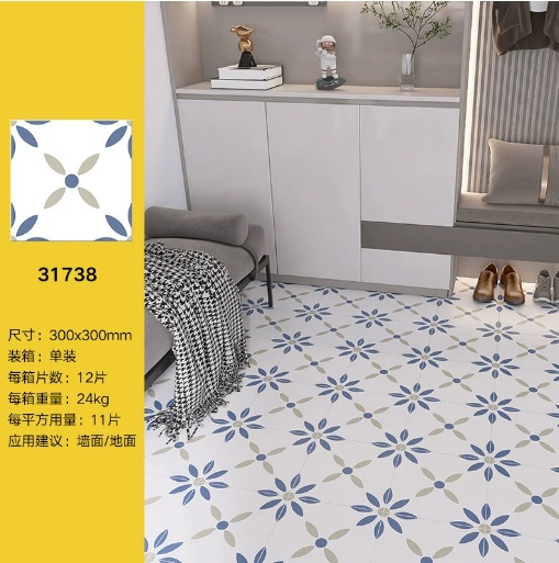 กระเบื้องลาย vintage ขนาด 30*30 ซม.