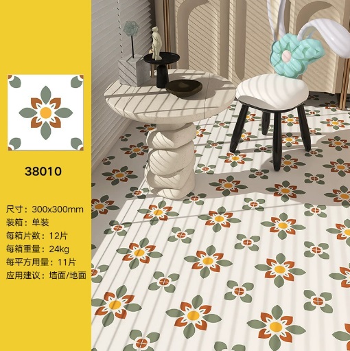 กระเบื้องลาย vintage ขนาด 30*30 ซม.