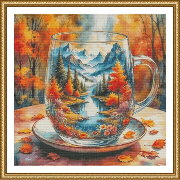 Autumn in the cup (พิมพ์ลาย)