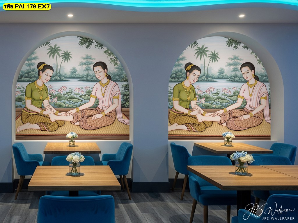 วอลเปเปอร์จิตรกรรมหญิงไทยกลางบึงบัว ถ่ายทอดความอ่อนโยนและสงบงาม สร้างบรรยากาศผ่อนคลาย