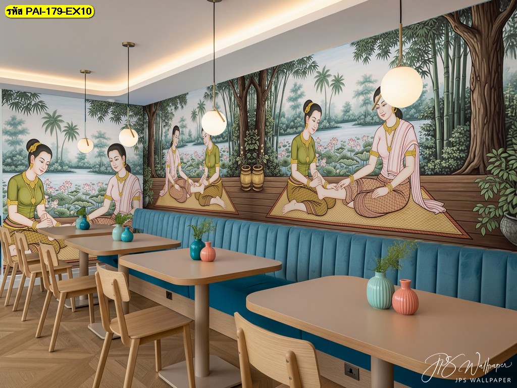 วอลเปเปอร์หญิงไทยนั่งสนทนาริมบึงบัว ถ่ายทอดความละเมียดละไมของศิลปะไทย ผสานความโมเดิร์น