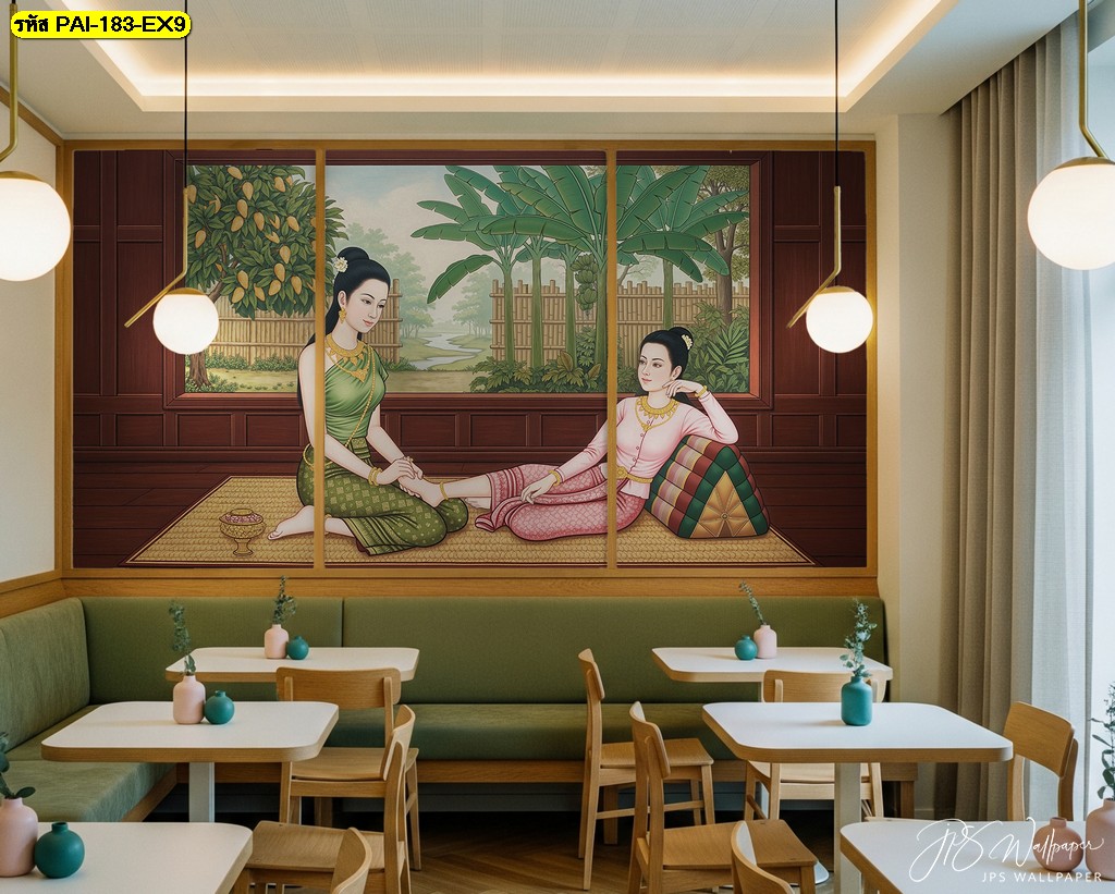 ภาพหญิงไทยแต่งกายงามในเรือนไม้ สื่อถึงความสงบ อบอุ่น และวิถีชีวิตไทยอย่างอ่อนโยน