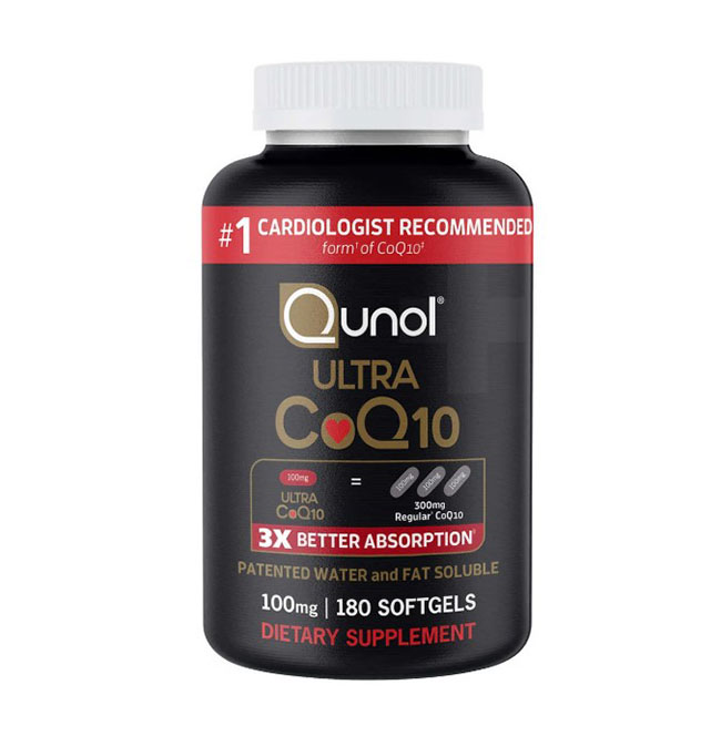 Qunol Ultra CoQ10, 100 mg. 180 Softgels วิตามินโคคิวเทน แบรนด์อันดับ 1 ที่ผู้เชี่ยวชาญโรคหัวใจแนะนำ ช่วยลดความเสี่ยงจากโรคหัวใจ เพิ่มภูมิคุ้มกันและการเผาผลาญพลังงานดูดซึมได้ดีกว่าปกติถึง 3 เท่า CoQ10 ละลายได้ทั้งในน้ำและไขมัน การทดลองทางคลินิกได้พิสูจน์แล