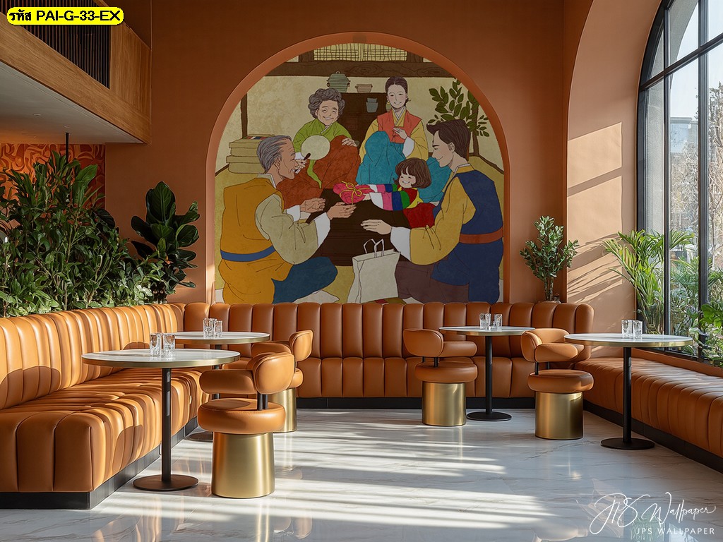 วอลเปเปอร์ภาพครอบครัวมอบของขวัญกันในบ้านเกาหลี ถ่ายทอดความสุขและความสัมพันธ์แห่งความรัก