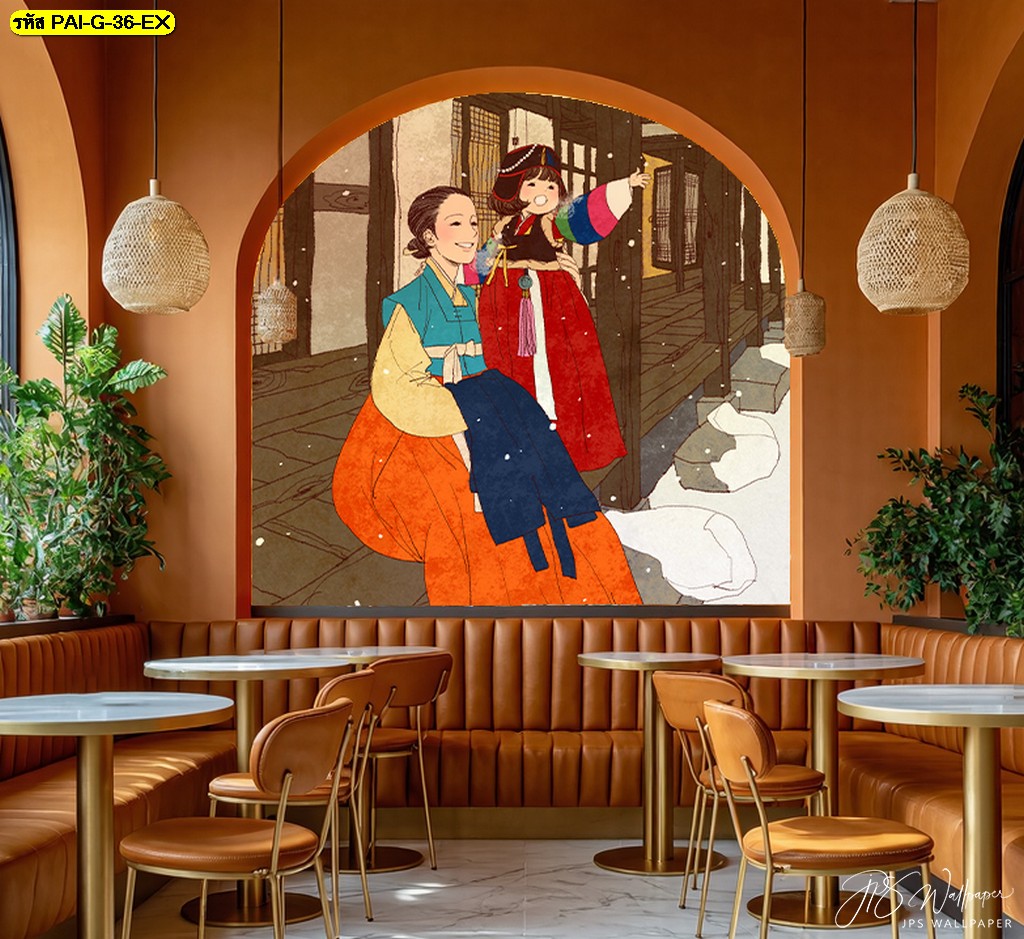 วอลเปเปอร์ภาพแม่ลูกแต่งชุดฮันบกหน้าบ้านเกาหลี ถ่ายทอดความสุขเรียบง่ายและความรักในครอบครัว วอลเปเปอร์ภาพแม่ลูกแต่งชุดฮันบกหน้าบ้านเกาหลี ถ่ายทอดความสุขเรียบง่ายและความรักในครอบครัว