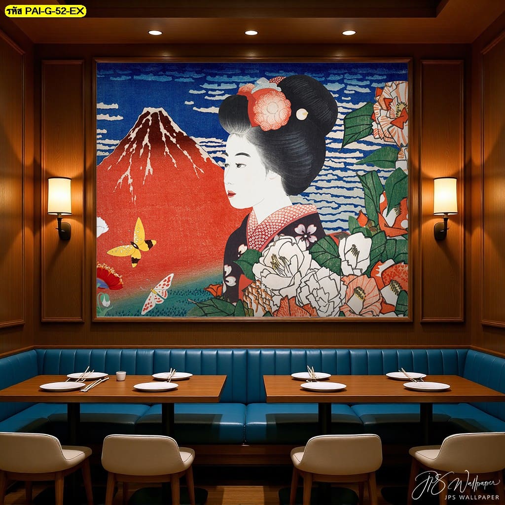 วอลเปเปอร์หญิงญี่ปุ่นกับภูเขาไฟฟูจิ ถ่ายทอดความงามเหนือกาลเวลาและศิลปะแห่งความสงบ