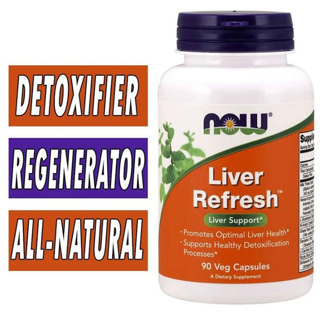 NOW Foods Liver Refresh (Detoxifier & Regenerator) 90 Veg Capsules อาหารเสริมเพื่อล้างสารพิษในตับผสานสารสกัดจากธรรมชาติหลายชนิด เช่น Milk Thistle (ซิลิม่าริน), สารต้านอนุมูลอิสระ, และวิตามินที่เหมาะกับการดูแลร่างกายในชีวิตประจำวัน เหมาะสำหรับผู้ที่ใส่